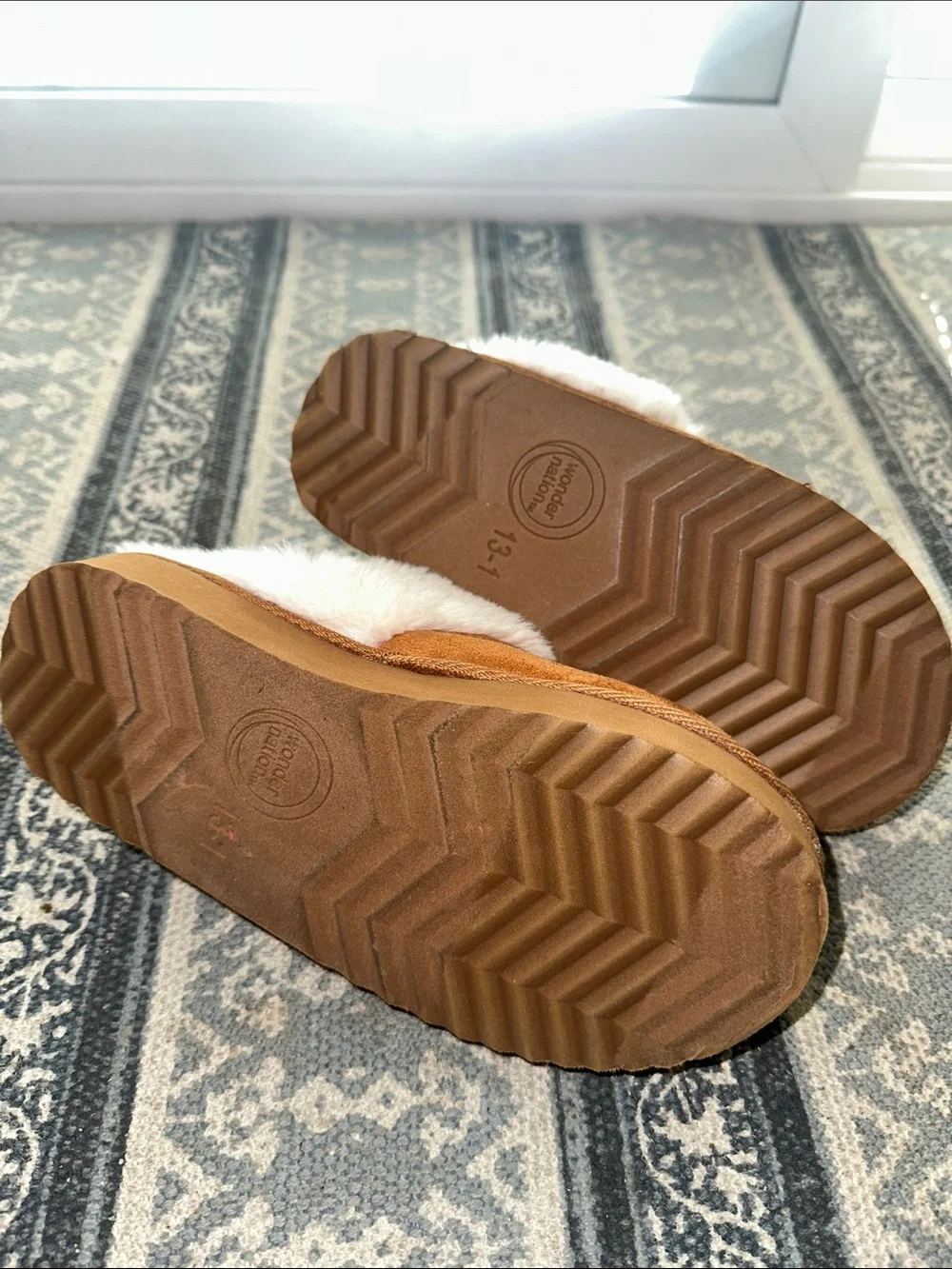 Cozy Faux-Shearling Slipper Clog in Chestnut and Cream